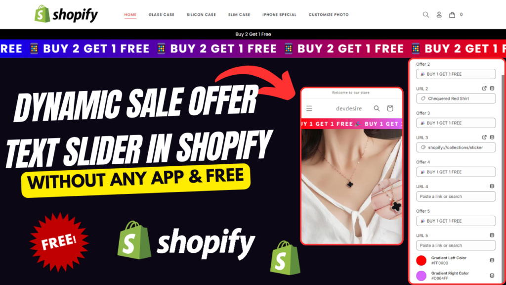 Creating a Dynamic Sale Offer Text Slider in Shopify – Free & Without Any App