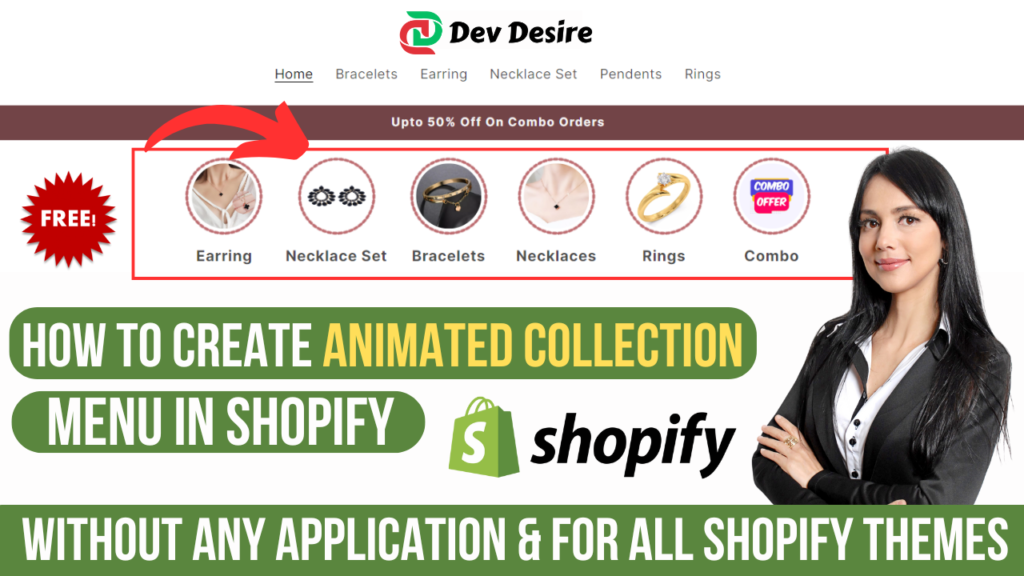 How to Create an Animated Collection Menu Section in Shopify Free Section