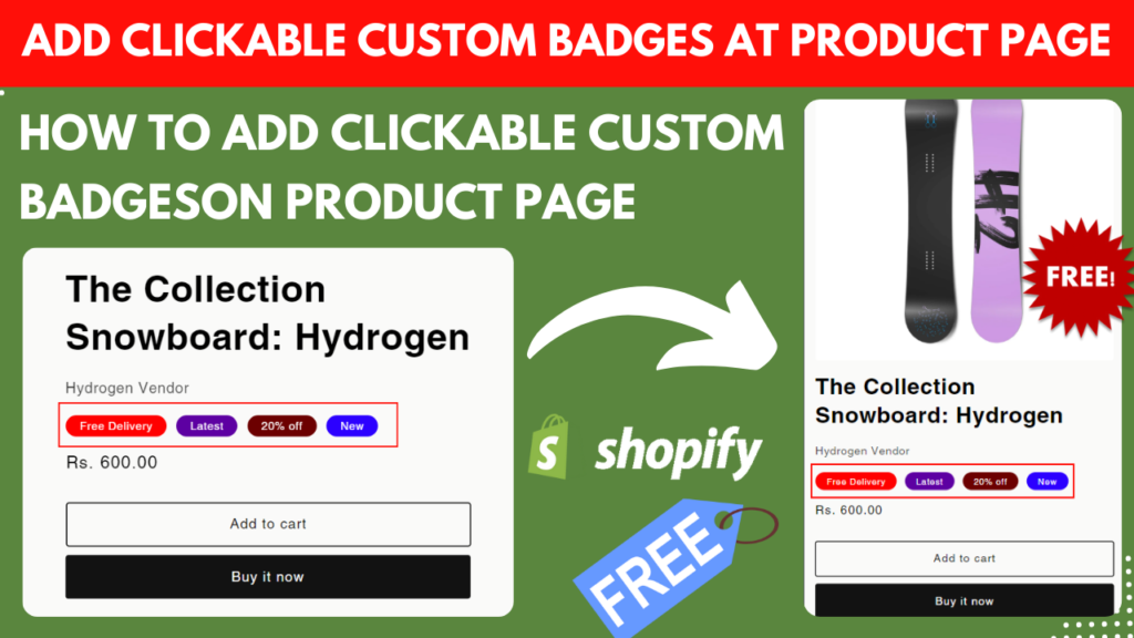 How to add Multiple Clickable Custom Badges in Shopify